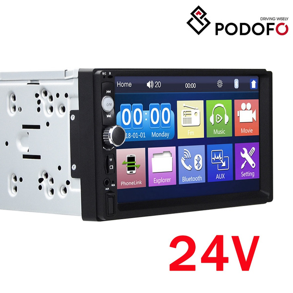 PODOFO 24V Double Din Car Radio 