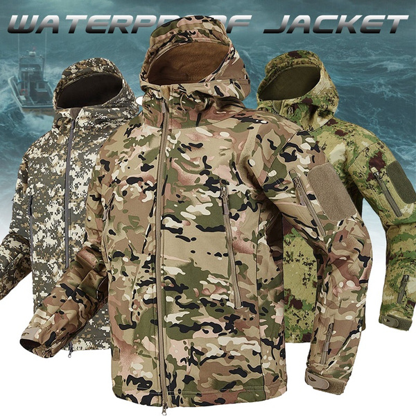 Winter Men's Windproof Military Camouflage Fleece Jacket Army Tactical  Airsoft Clothing Multicam Male Bomber Windbreakers