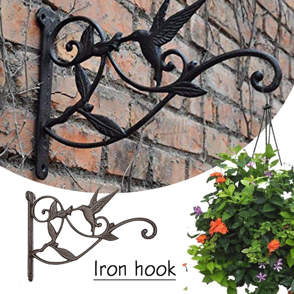1PC Metal Iron Wall Garden Hooks With Screws Hanger Hanging Flowerpot  Bracket Iron Flower Stand Balcony Home Decoration Iron Plants Pots Hooks