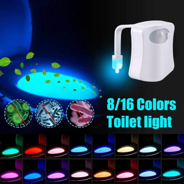 New Style UV Sterilizer Toilet Night Light 8/16 Colors Changing Motion  Activated Led Toilet Seat Light with Aromatherapy for Any Toilet