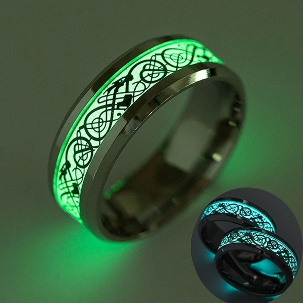 Black ceramic ring forest green opal glow ring. Black ceramic ring. gr –  Orth Custom Rings