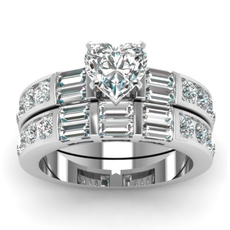 Sterling, Heart, DIAMOND, Engagement Ring