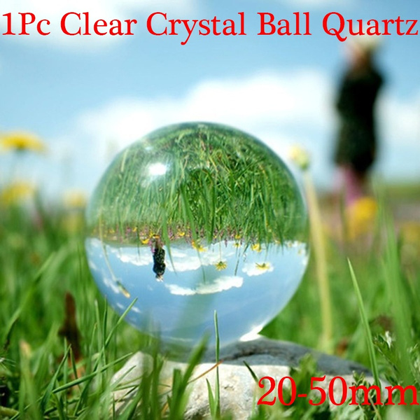 1Pc Clear Crystal Ball Quartz Healing Sphere Photography Props Home DecorLU  WS 
