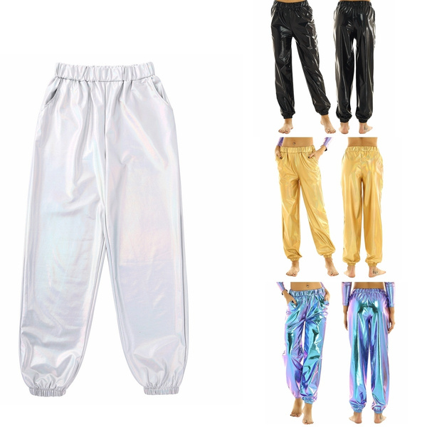 shiny sweatpants