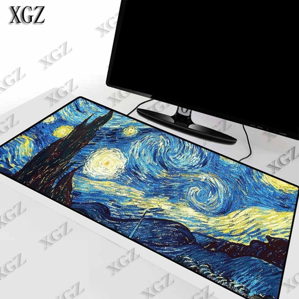 Art Van Gogh Starry Night Locking Edge Gaming Large Mouse Pad Gamer ...