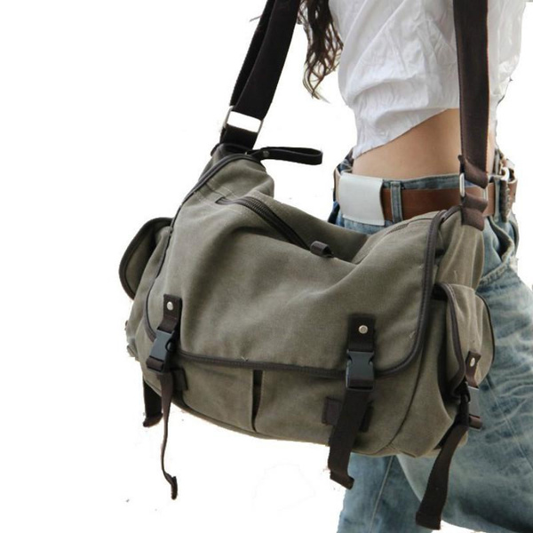 Vintage canvas sales messenger bags