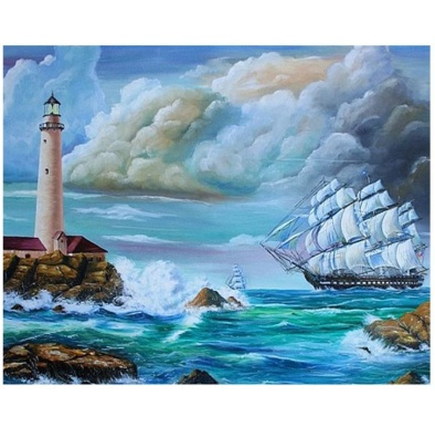 Boating In The Ocean Art - 5D Diamond Painting 