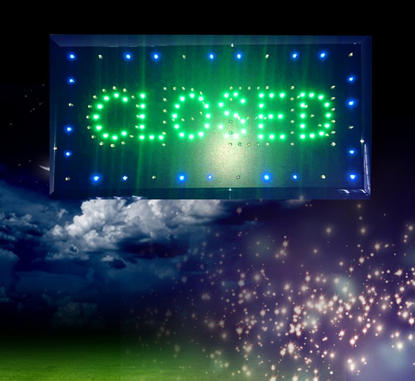 Bright LED 2 in1 Open & Closed Store Shop Business Sign 9.8*20.47" Display neon 