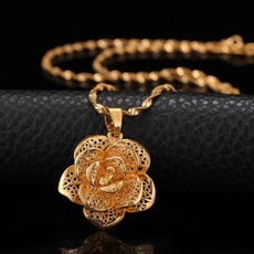 yellow gold, Flowers, Jewelry, Chain