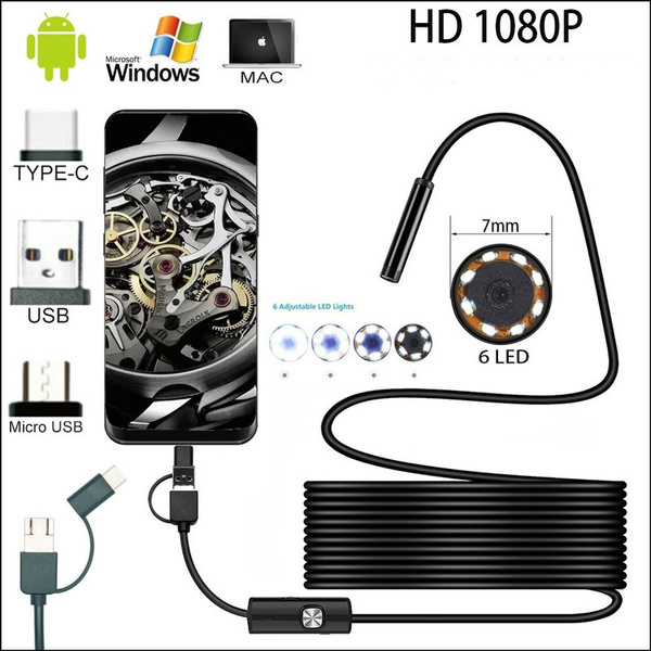 1M/2M/3.5M/5M/10M 7.0mm Endoscope Camera 1080P HD USB Endoscope