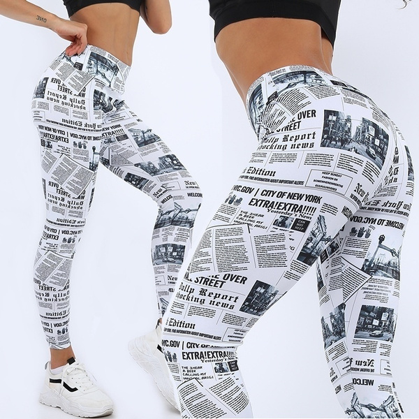 newspaper print joggers