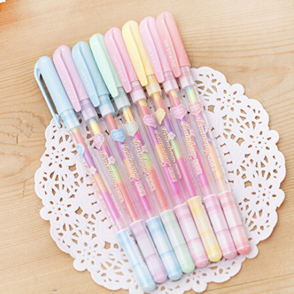 2pc Cute Highlighter Pen Marker Stationary Point Pen Ballpen 6 Color YL