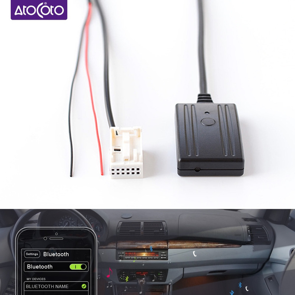Bluetooth 5.0 Car Kit Phone Call Handsfree 12 Pin AUX Adapter for BMW E60  E63 E64 E66 E81 CD Radio Wireless Receiver Audio Input