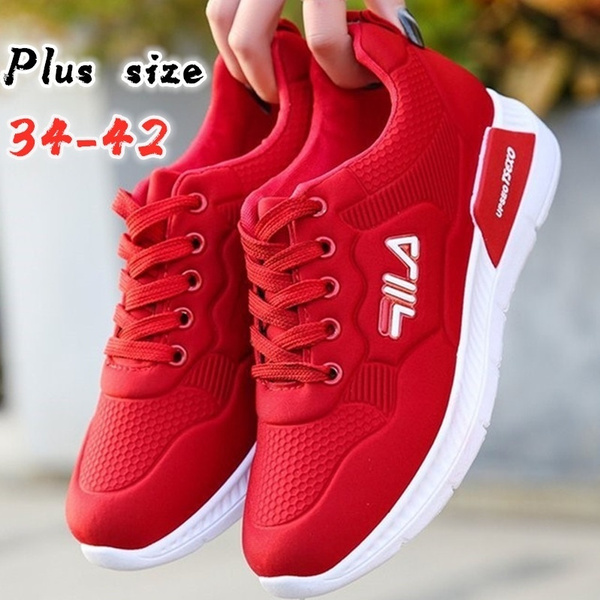 womens red walking shoes