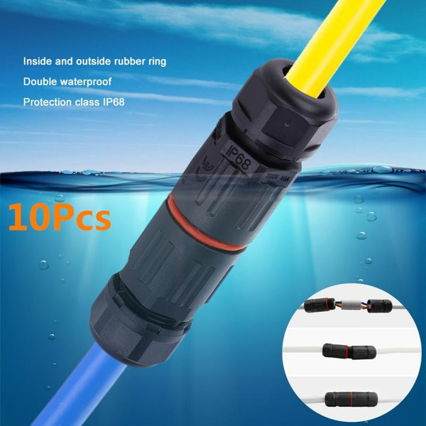 IP67 Waterproof Electrical Cable Wire 2/3 Pin Connector Outdoor Plug Socket YH 
