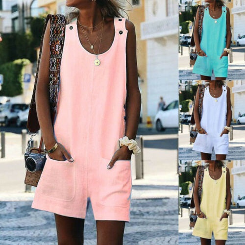 Women Romper Jumper Dungarees Ladies 