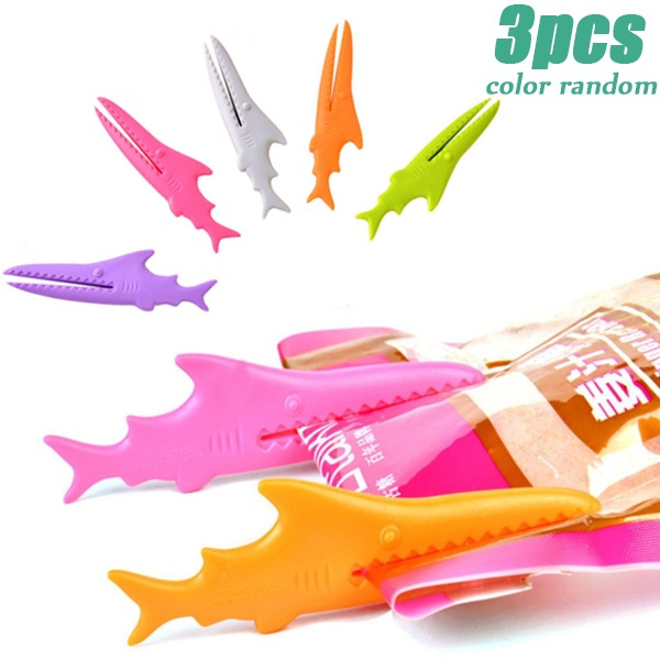 3pcs/pack Seal Clamp Sealer Shark Style Multifunctional Plastic Sealing