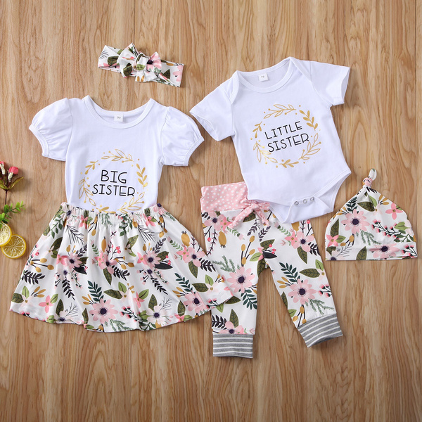 Newborn Baby Girl Clothes Big Sister Little Sister Matching