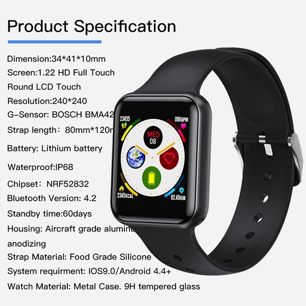 Smart watch heart online rate ip68 bluetooth 4.2