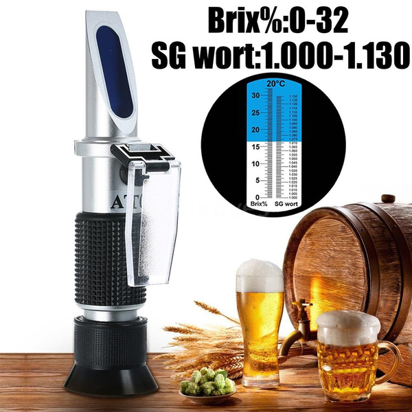 Beer Refractometer with ATC for Beer Wort And Wine, Dual Scale