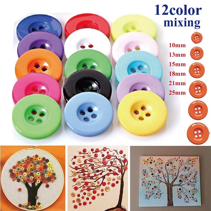 Metal color, 500PCS Tupalizy Assorted Sizes and Shapes Resin Buttons for Sewing Mixed Colors Round Craft Buttons for Kids DIY Art Craft Project Manual Button Painting Classroom School Home Use
