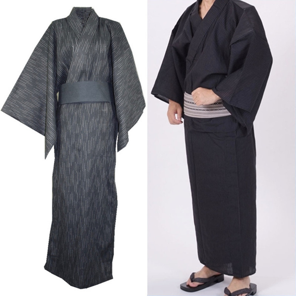 Men's Japanse Kimono Yukata Long Robe cotton (XX-Large size,64/Navy Carp)  Halloween Costumes Sleepwear Nightgown Bathrobe Summer Festivals Party