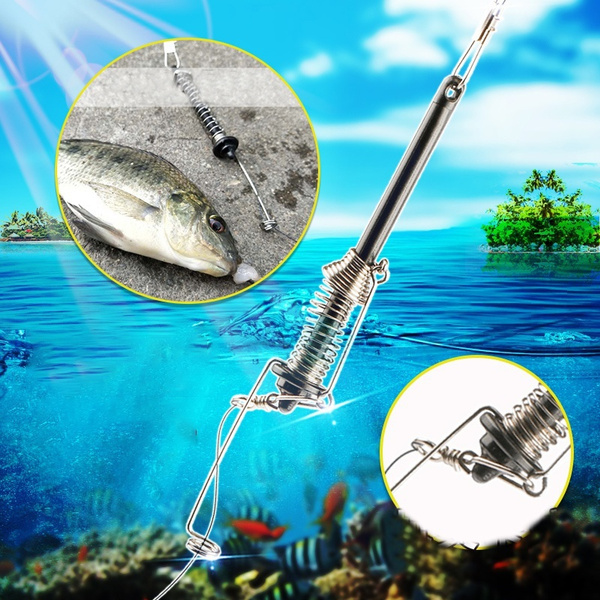 Automatic Fishing Hook Spring Ejection Fishhook Fishing Device All