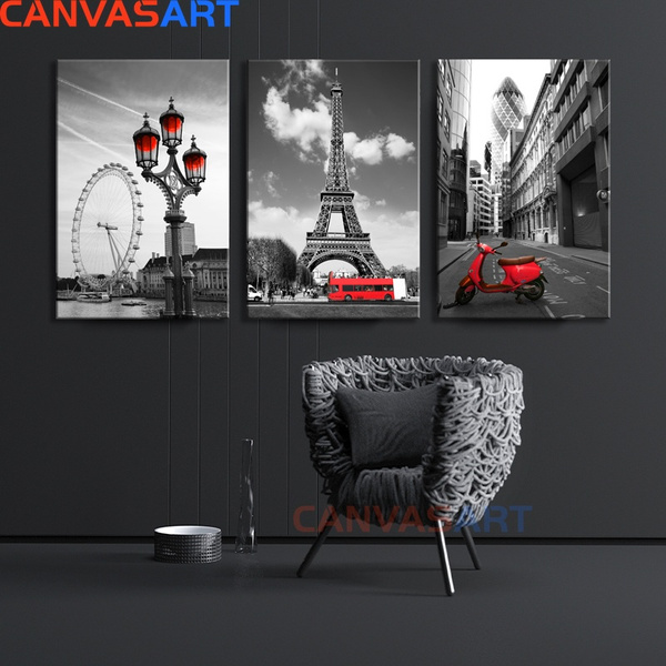 Black Theme Photography City Street Canvas Poster Picture Wall Home Art Decor 