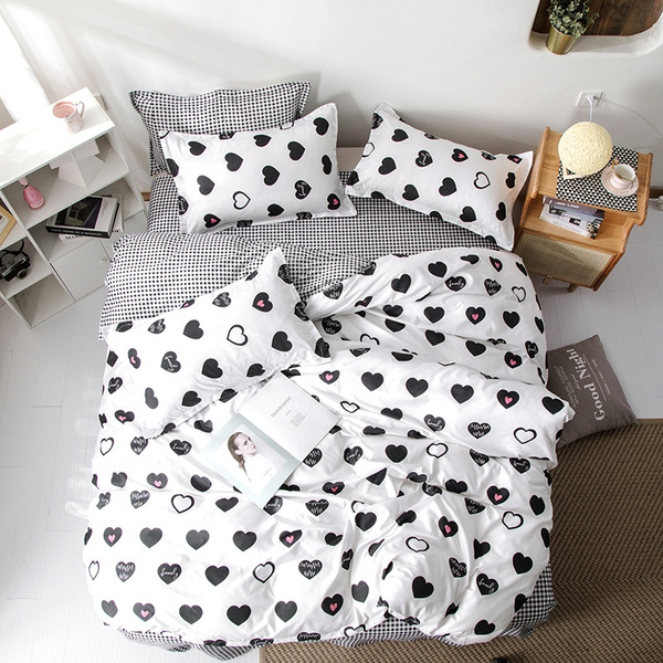 Hearts Print Bedding Sheet And Duvet Cover Pillowcase Sets Queen Size King Wish - Queen Size Hearts Bedding Hearts Print Bedding Sheet And Duvet Cover Pillowcase Sets Queen Size King Wish - Queen Size Hearts Bedding