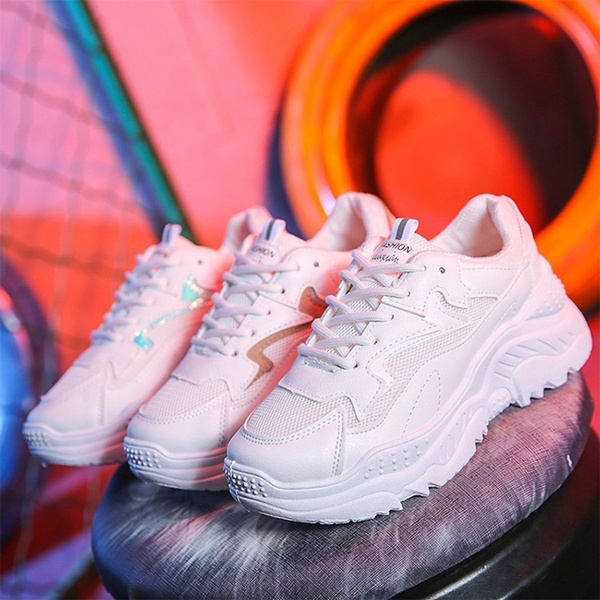 white platform trainers ladies
