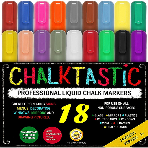 8-18 color Chalk Markers Best for Kids Art, Chalkboard Labels, Menu Board  Bistro Boards, Glass Window Markers, non-toxic Erasable Liquid Pens Chisel  or Fine Tip, Neon Colors plus White