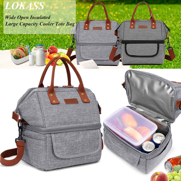 Lunch Bag Insulated Lunch Box Wide-Open Lunch Tote Bag for College Work  Picnic