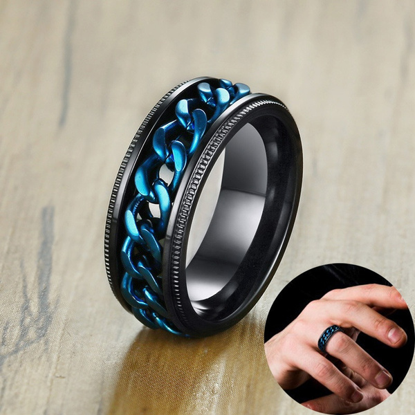 Mens fidget shop spinner ring