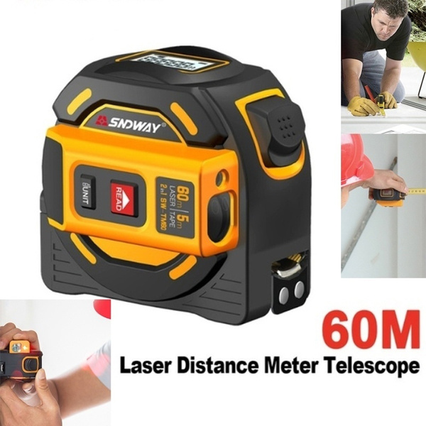 Sndway 40m60m Digital Laser Distance Meter Rangefinder Handheld Infrared Range Finder 2 In 1 5m 