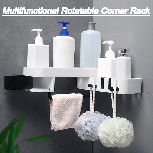 Details about   2Pc Self Adhesive Wall Shower Caddy Corner Storage Holder Rack Organize Bathroom 