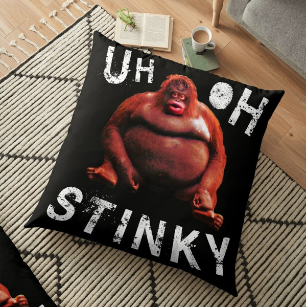 uh oh stinky poopy monkey meme Throw Pillow for Sale by cyberstyle