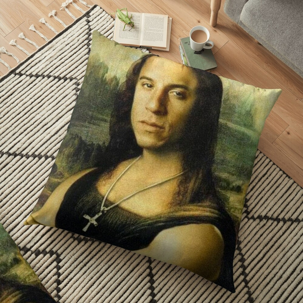 Vin Diesel/mona Lisa Pattern Cushion Cover Throw Pillow Case Home Decor ...