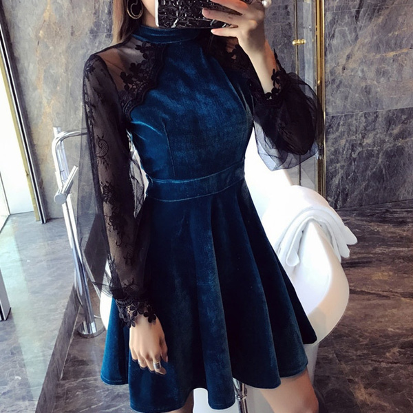 lace velvet dress