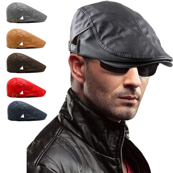 Leather sales driving hat