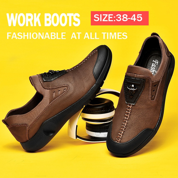 New Khaki Leather Shoes Men's Sports 