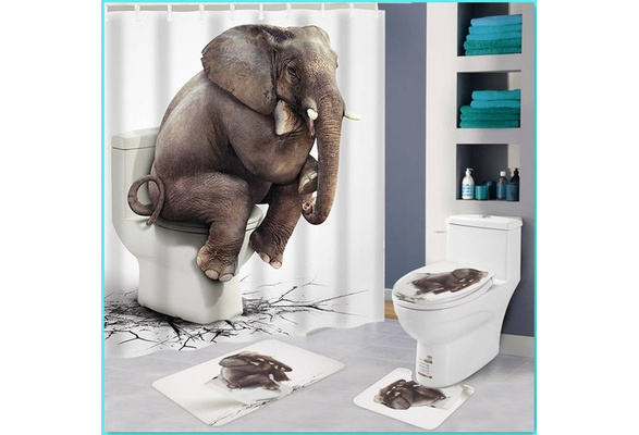 Home & Garden Bath Cute Animal Elephant Waterproof Polyester Bath ...