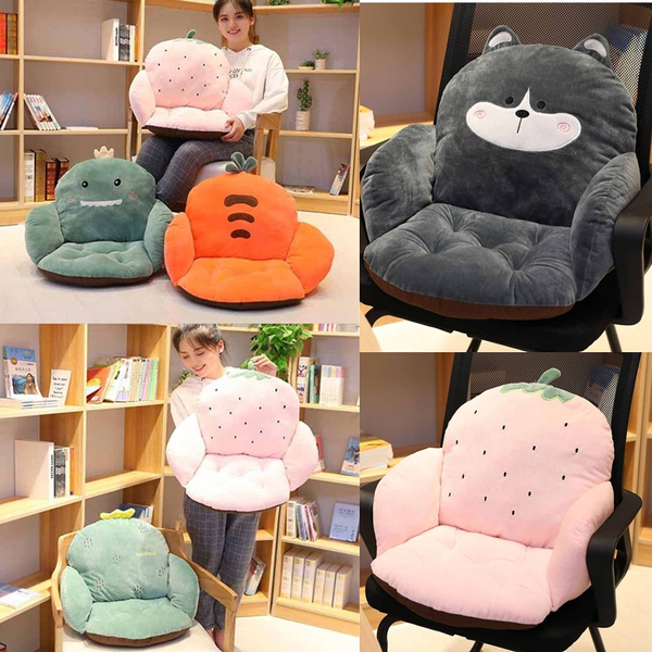 J-Toy Semi-Enclosed One Seat Cushion,Enclosed Plush Cushion Office Chair Cushion Non-Slip Cushion Plush Thickened Student Seat Cushion 