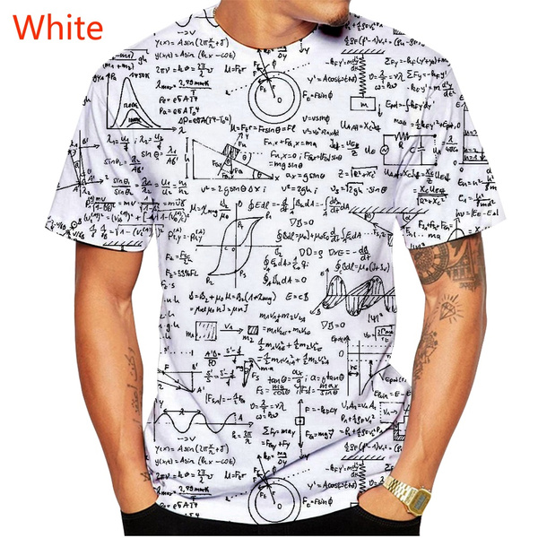 Nervesammenbrud Væve pensum New Men Large Plus Size Casual fashion Short Sleeve 3d Printing  Mathematical Mathematics Formula T-shirt tops | Wish