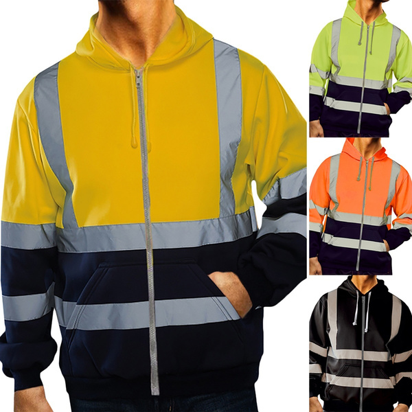 High Visibility Full-Zip Fleece Jacket Hi-Viz Work Uniform Safety Workwear Top