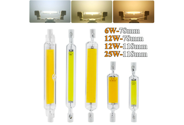LED R7S Bulb 78mm 118mm COB SMD Light Dimmable 6W 25W T3 J Type Glass Tube Lamp 