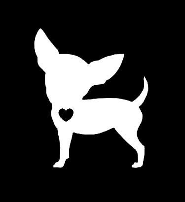 Chihuahua Dog Silhouette with Heart Sticker Vinyl Sticker Cars Trucks ...