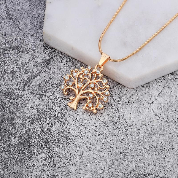 Buy GIVA Rose Gold Tree Of Life Necklace Online