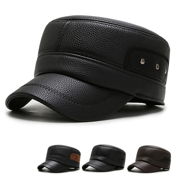 leather cadet cap