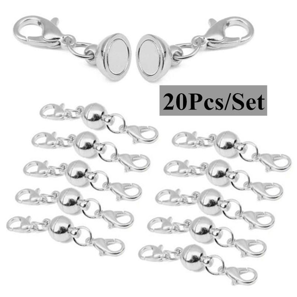 20Pcs Magnetic Screw Clasps Clasps Silver Smooth Round Sale DIY Jewelry ...