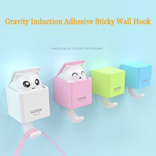 Cute Multifunctional Adhesive Plastic Sticky Hook Cartoon Wall